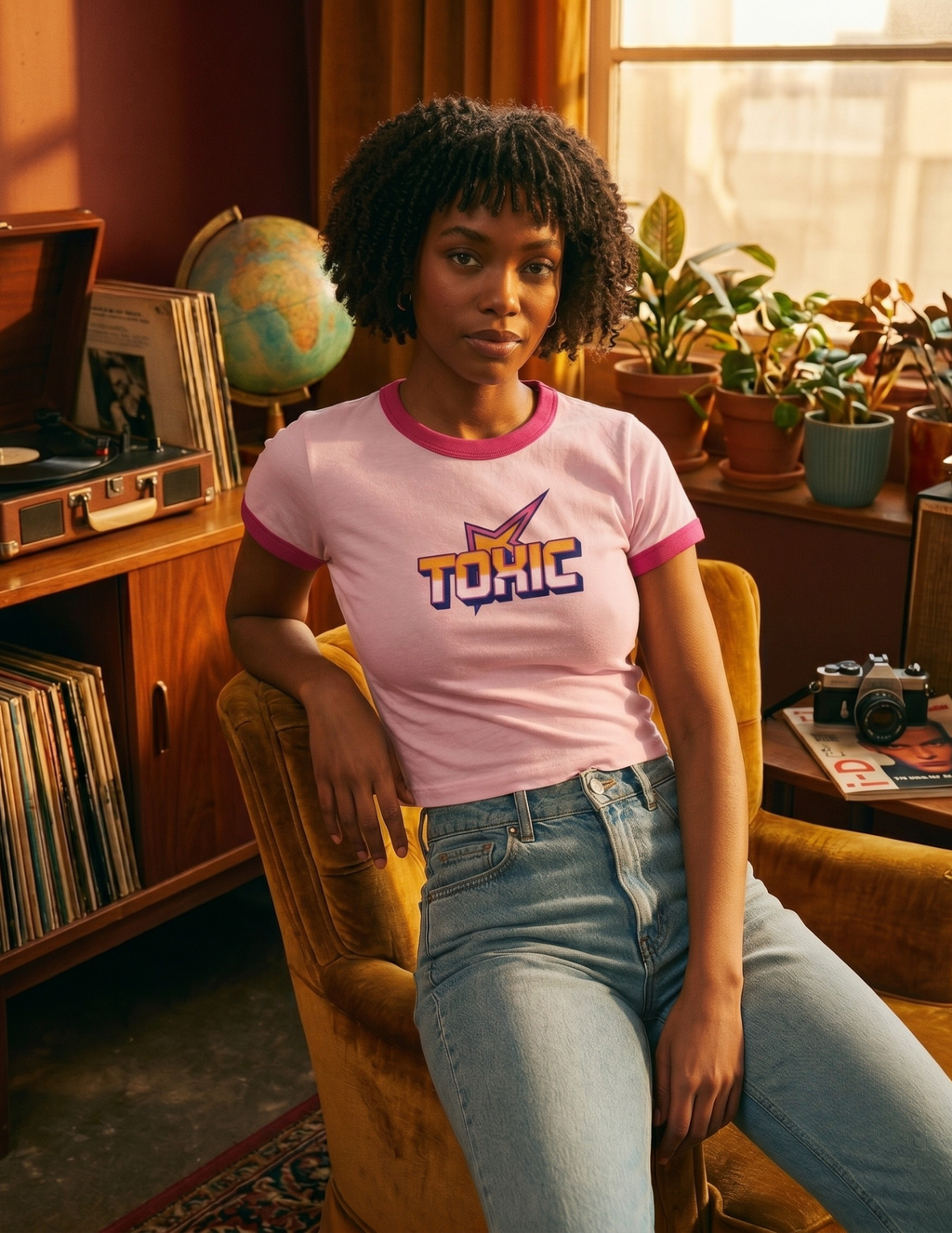 Ringer Baby Tee - Pink x Rose