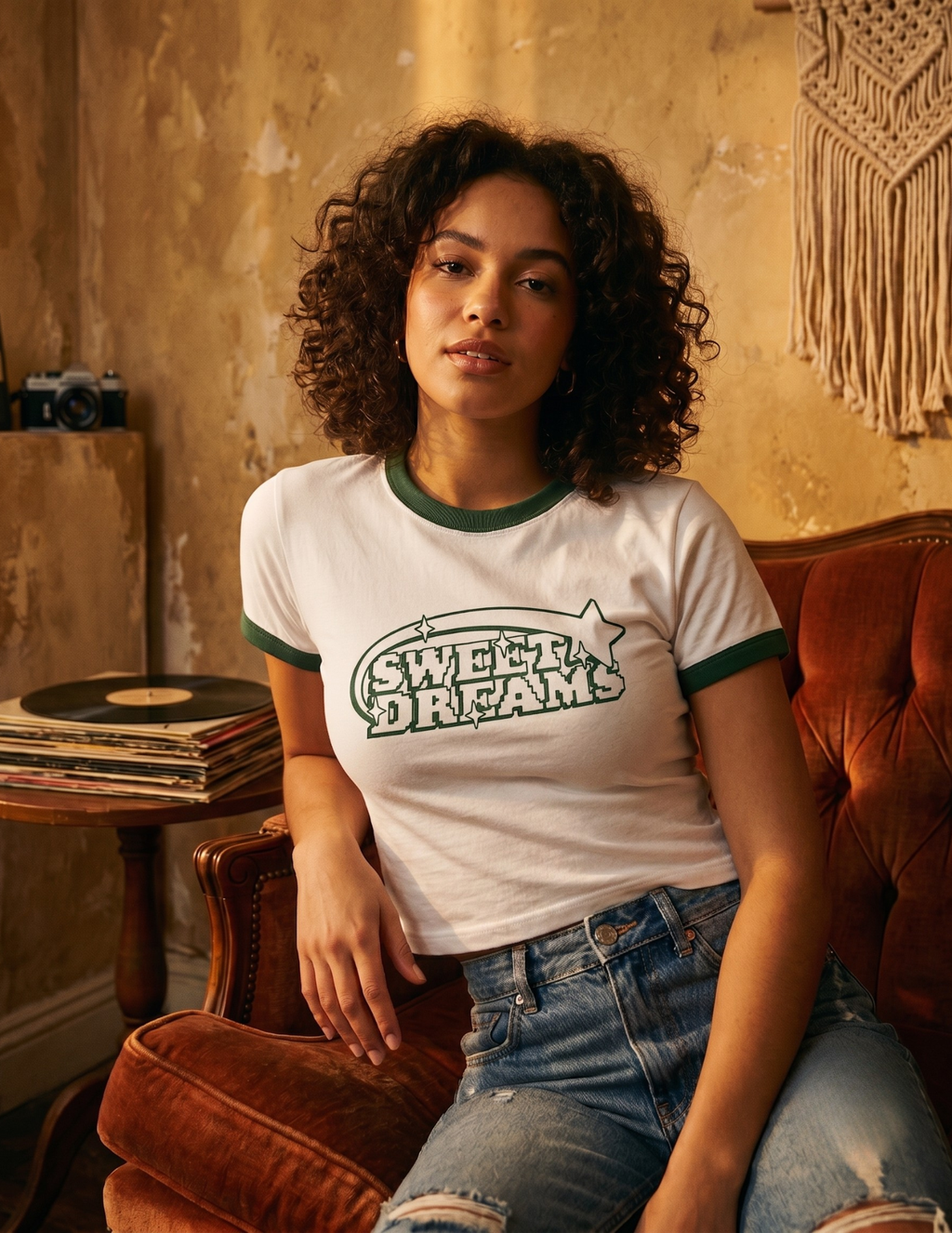 Ringer Baby Tee - White x Green