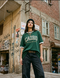 Ringer Tee Green x White