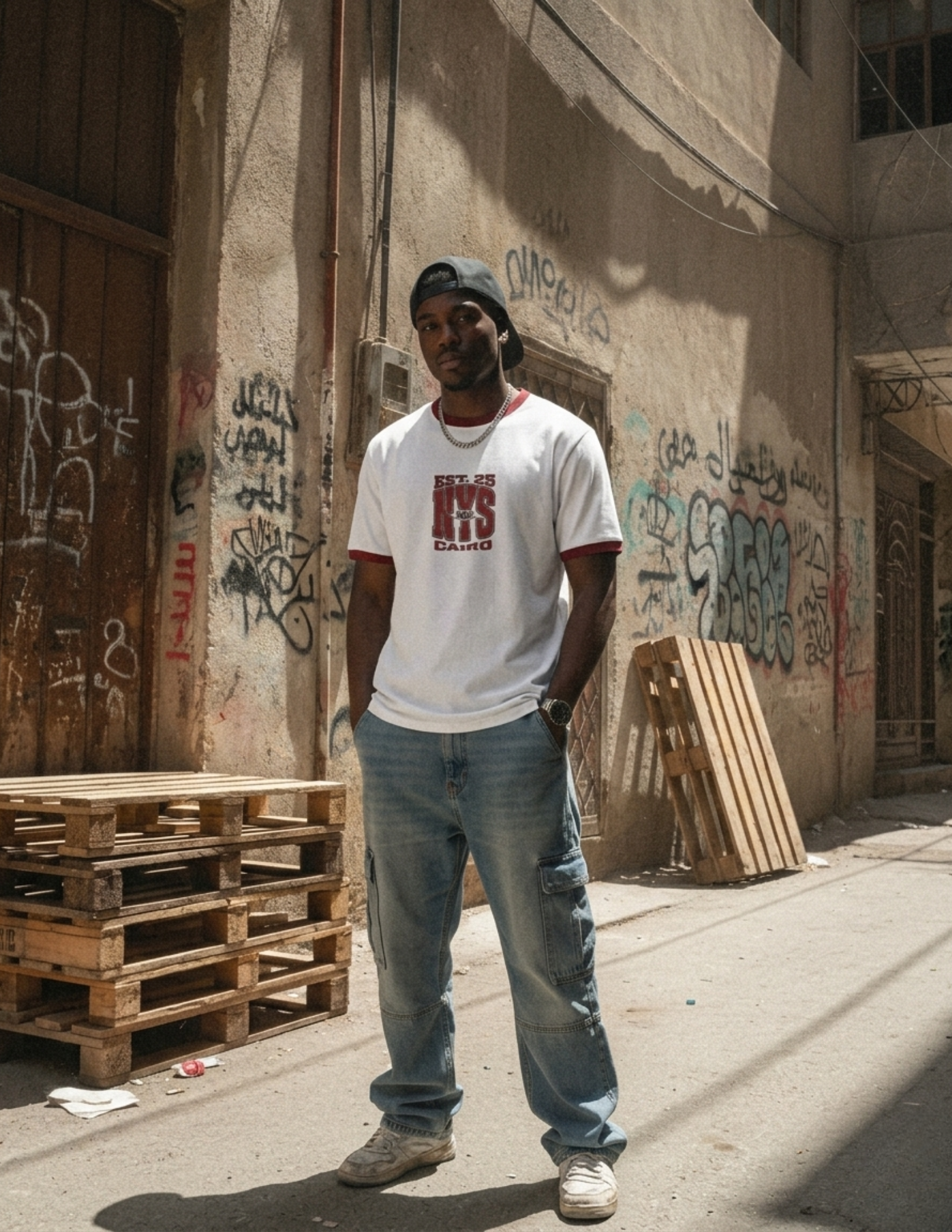 Ringer Tee White x Red