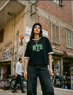 Ringer Tee Black x White