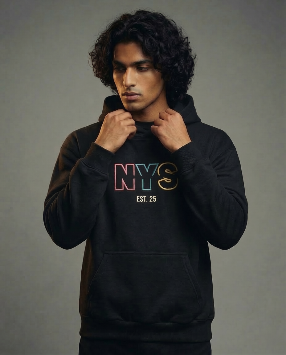 NYS Black Oversized Hoodie | Unisex