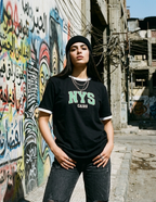 Ringer Tee Black x White