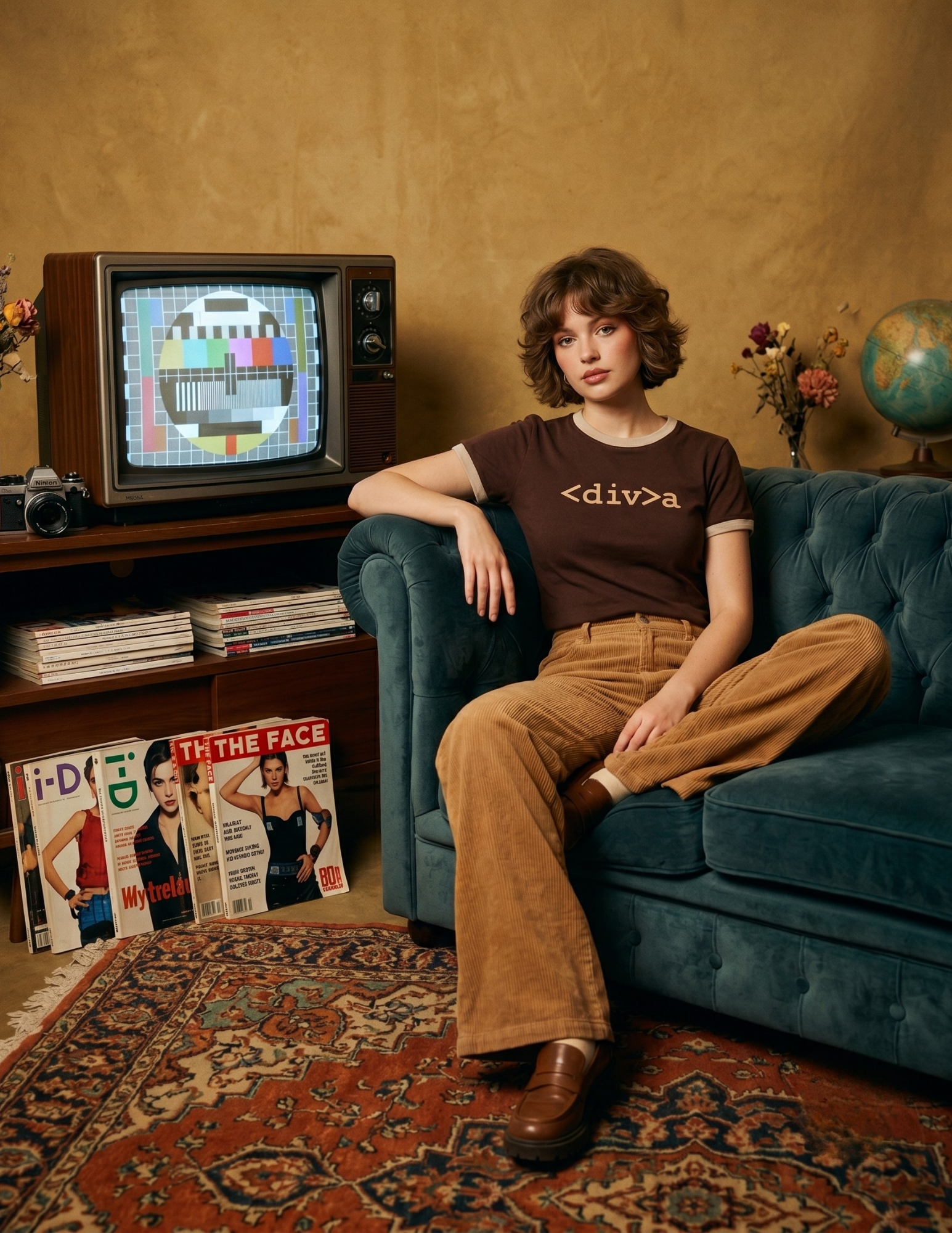 Ringer Baby Tee - Brown x Beiege