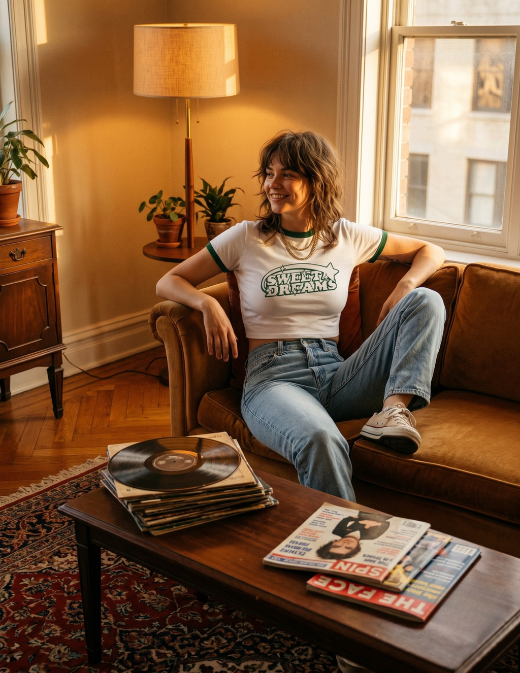 Ringer Baby Tee - White x Green