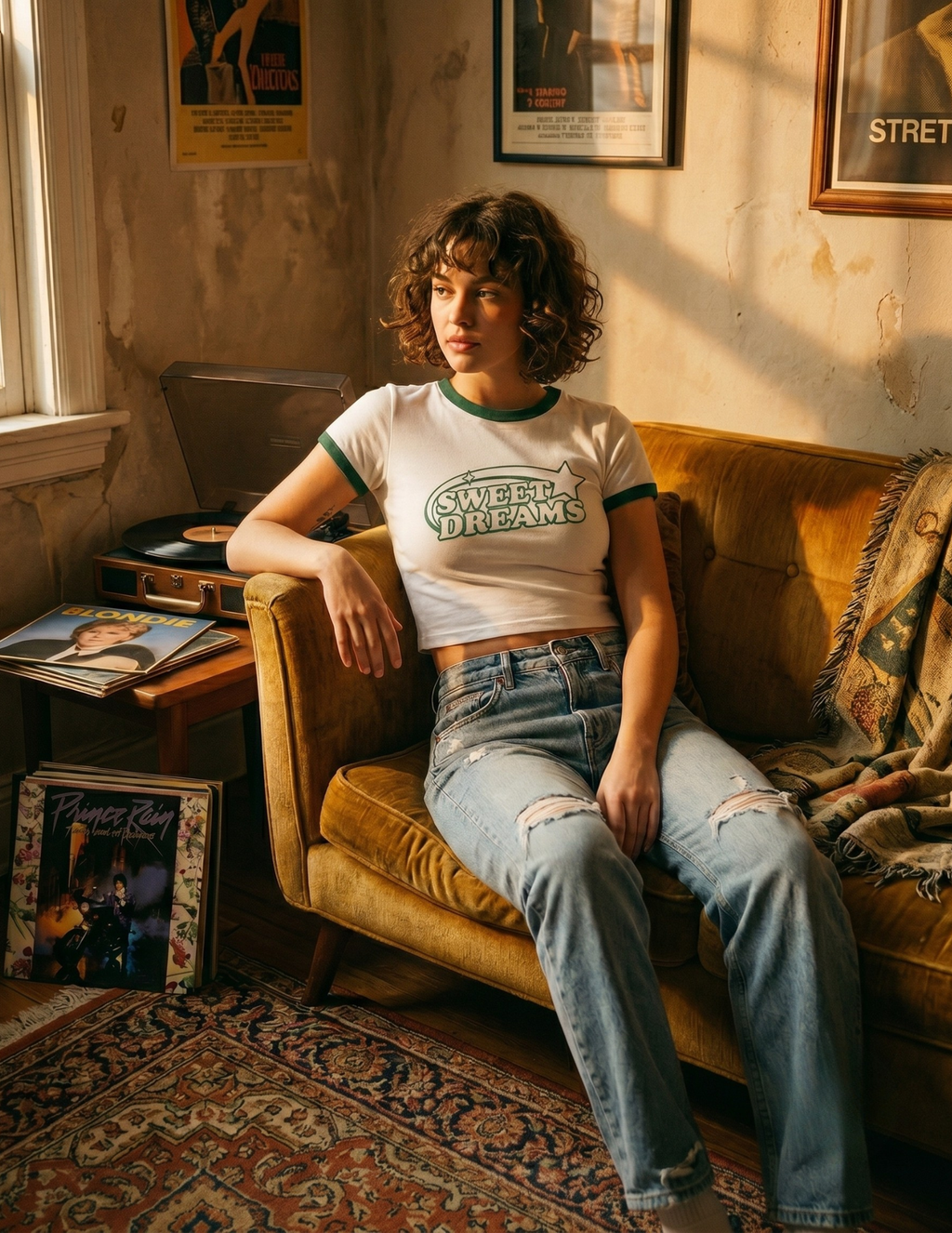 Ringer Baby Tee - White x Green