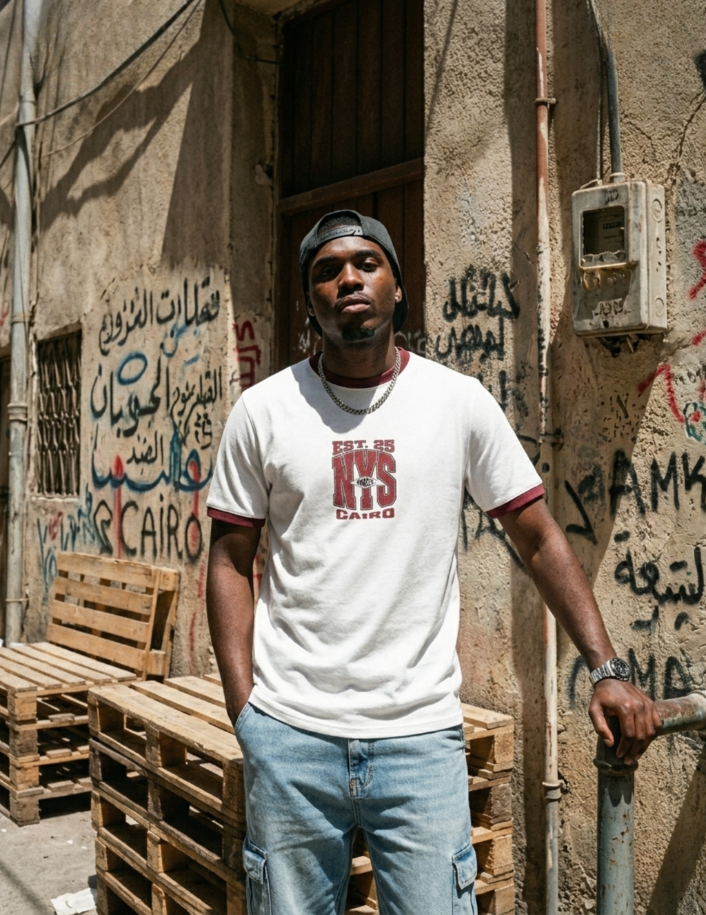 Ringer Tee White x Red
