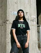 Ringer Tee Black x White