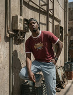 Ringer Tee Burgundy x White