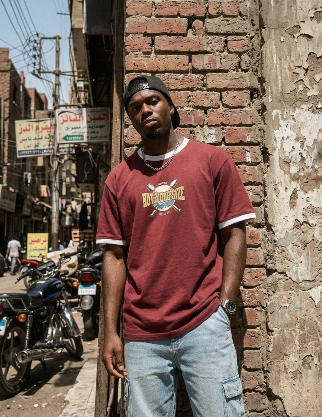 Ringer Tee Burgundy x White