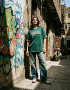 Ringer Tee Green x White