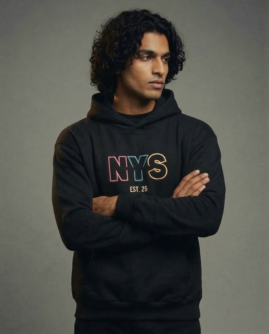 NYS Black Oversized Hoodie | Unisex