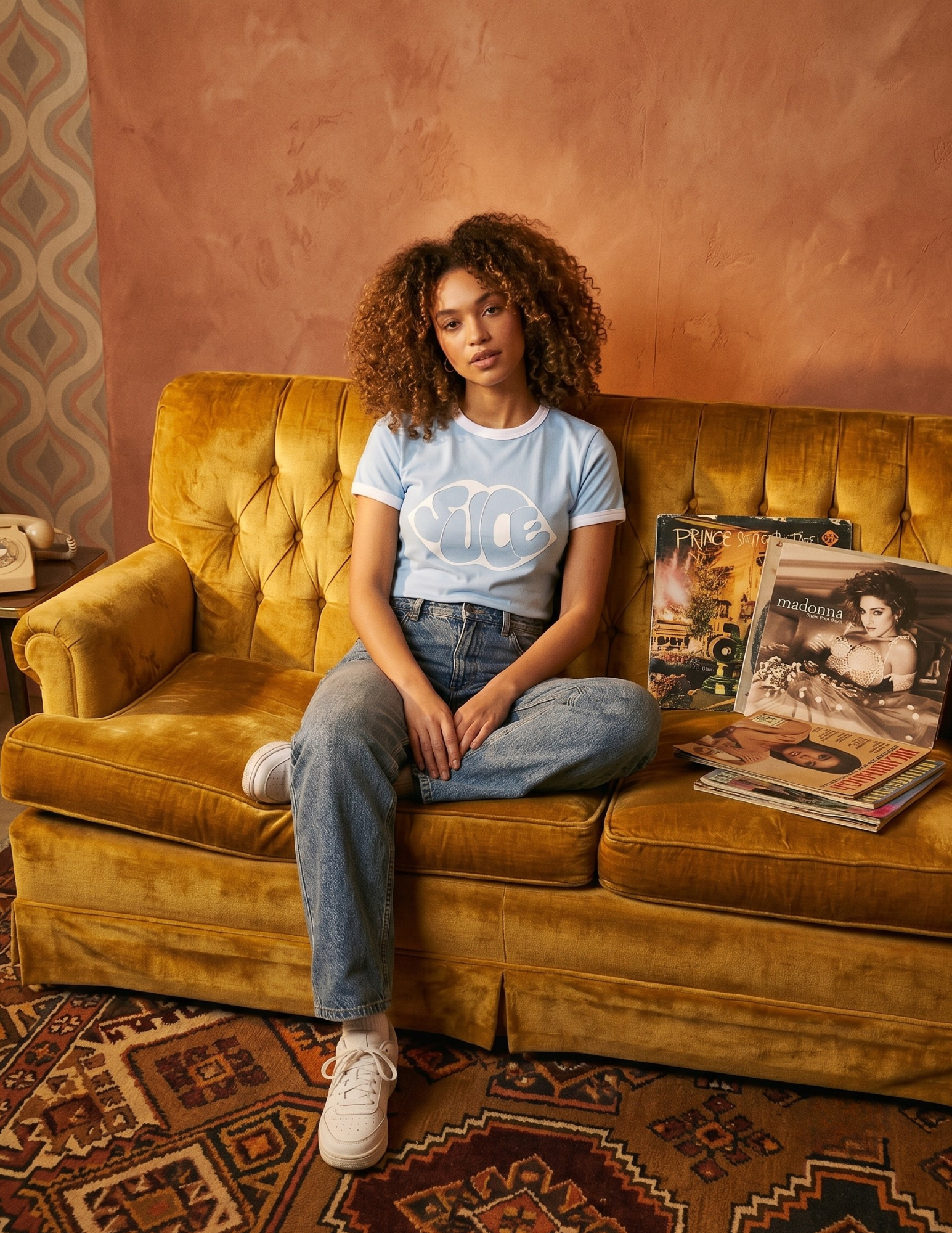 Ringer Baby Tee - Baby Blue x White