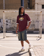 Baseball Ringer Tee Burgundy x White