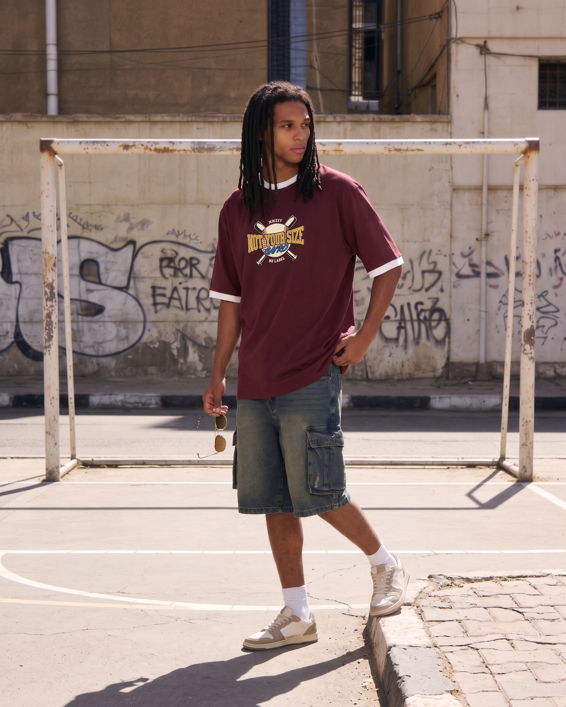 Baseball Ringer Tee Burgundy x White