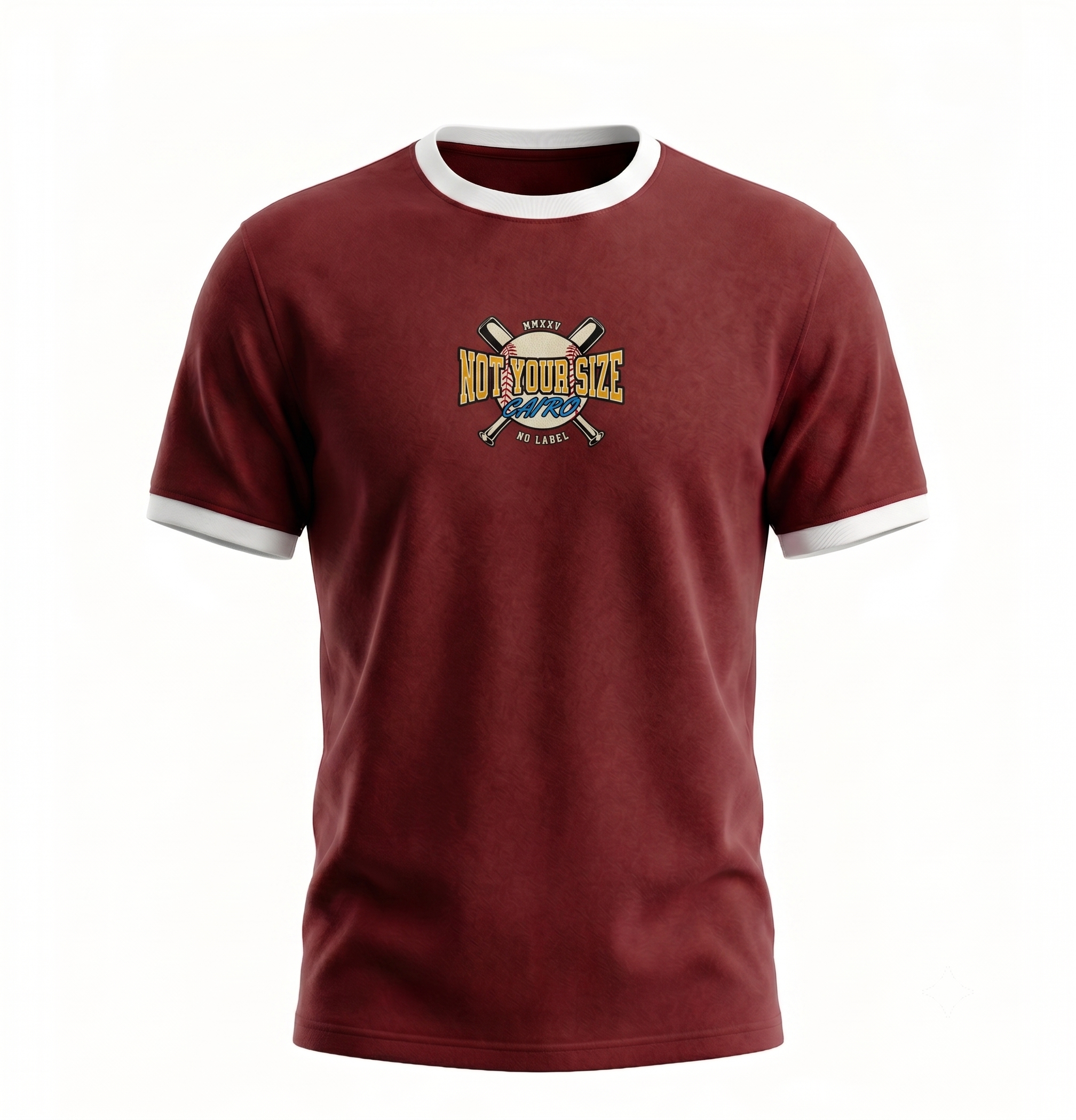 Ringer Tee Burgundy x White