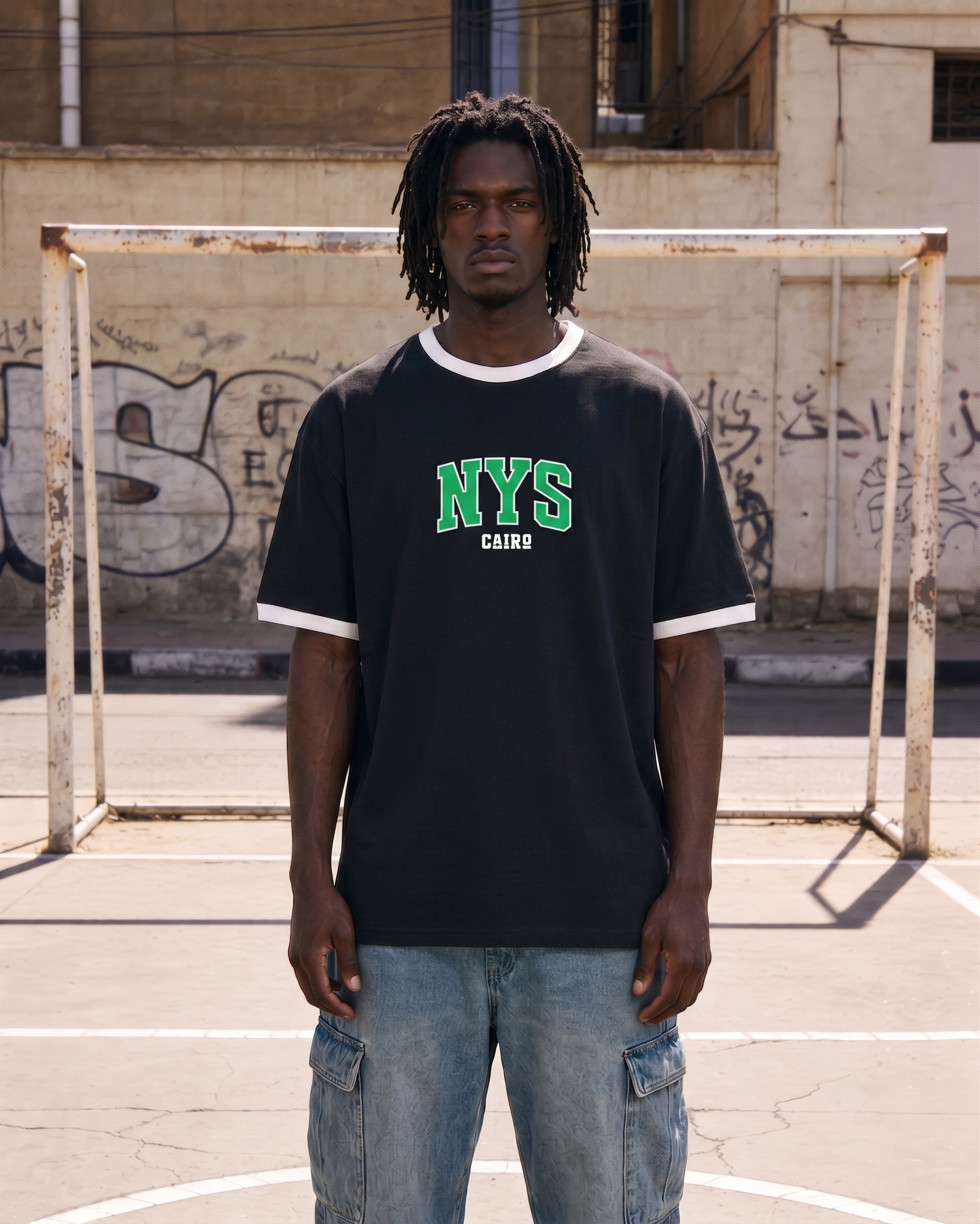 NYS 1.0 Ringer Tee Black x White