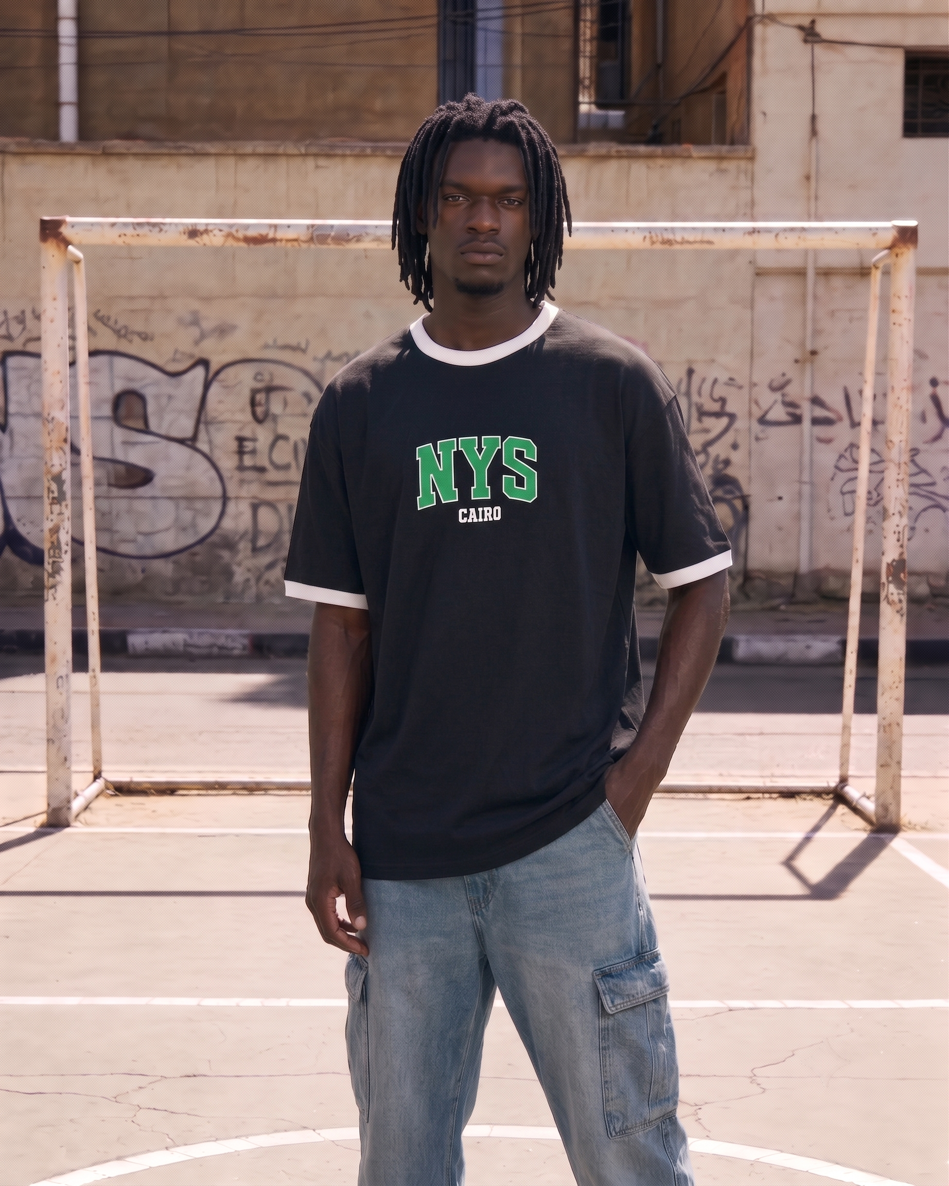 NYS 1.0 Ringer Tee Black x White