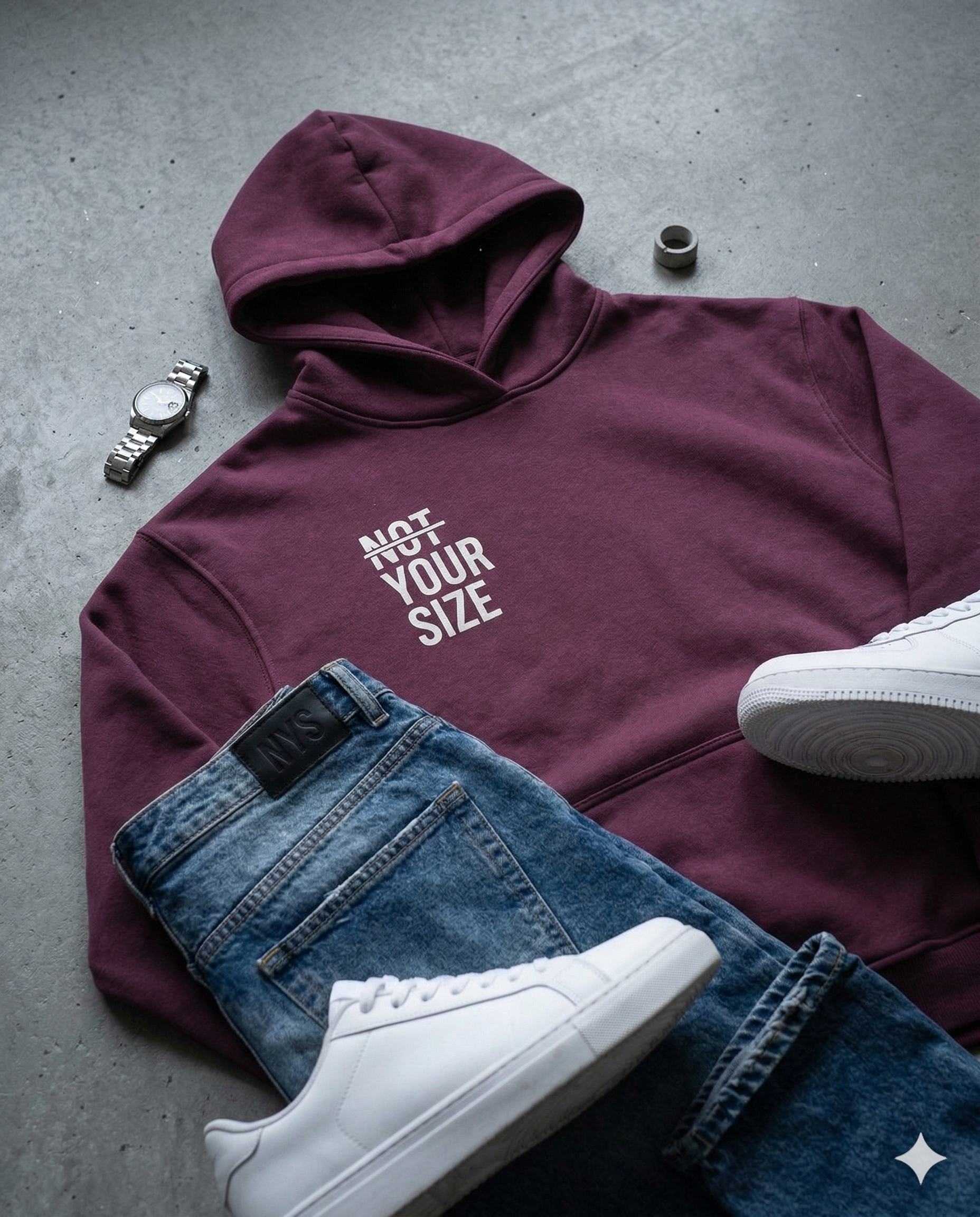 Not Your Size Burgundy Oversized Hoodie | Unisex
