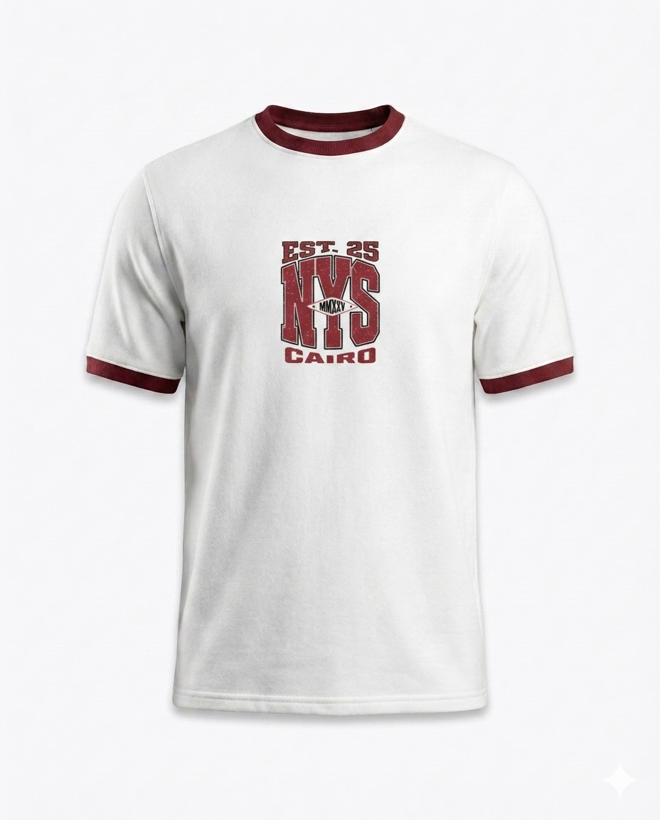 Ringer Tee White x Red