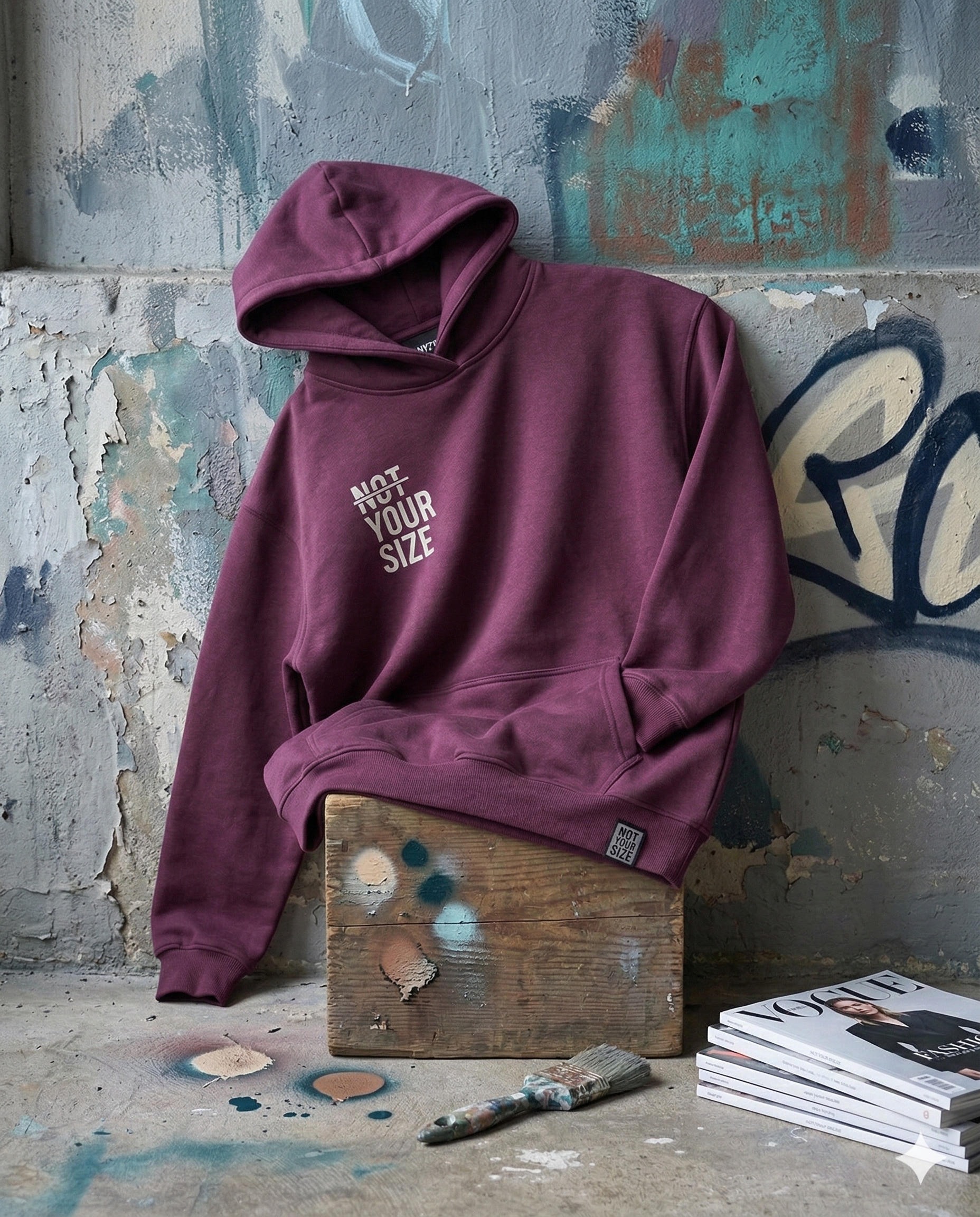 Not Your Size Burgundy Oversized Hoodie | Unisex