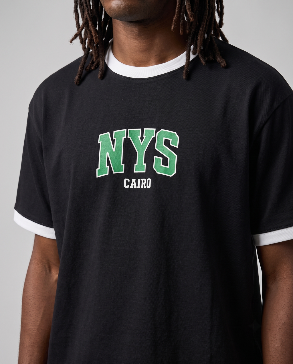 Ringer Tee - Oversized Black & White