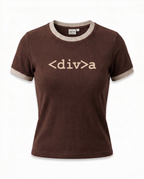 Ringer Baby Tee - Brown x Beiege