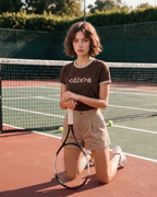 Diva Ringer Baby Tee - Brown x Beiege