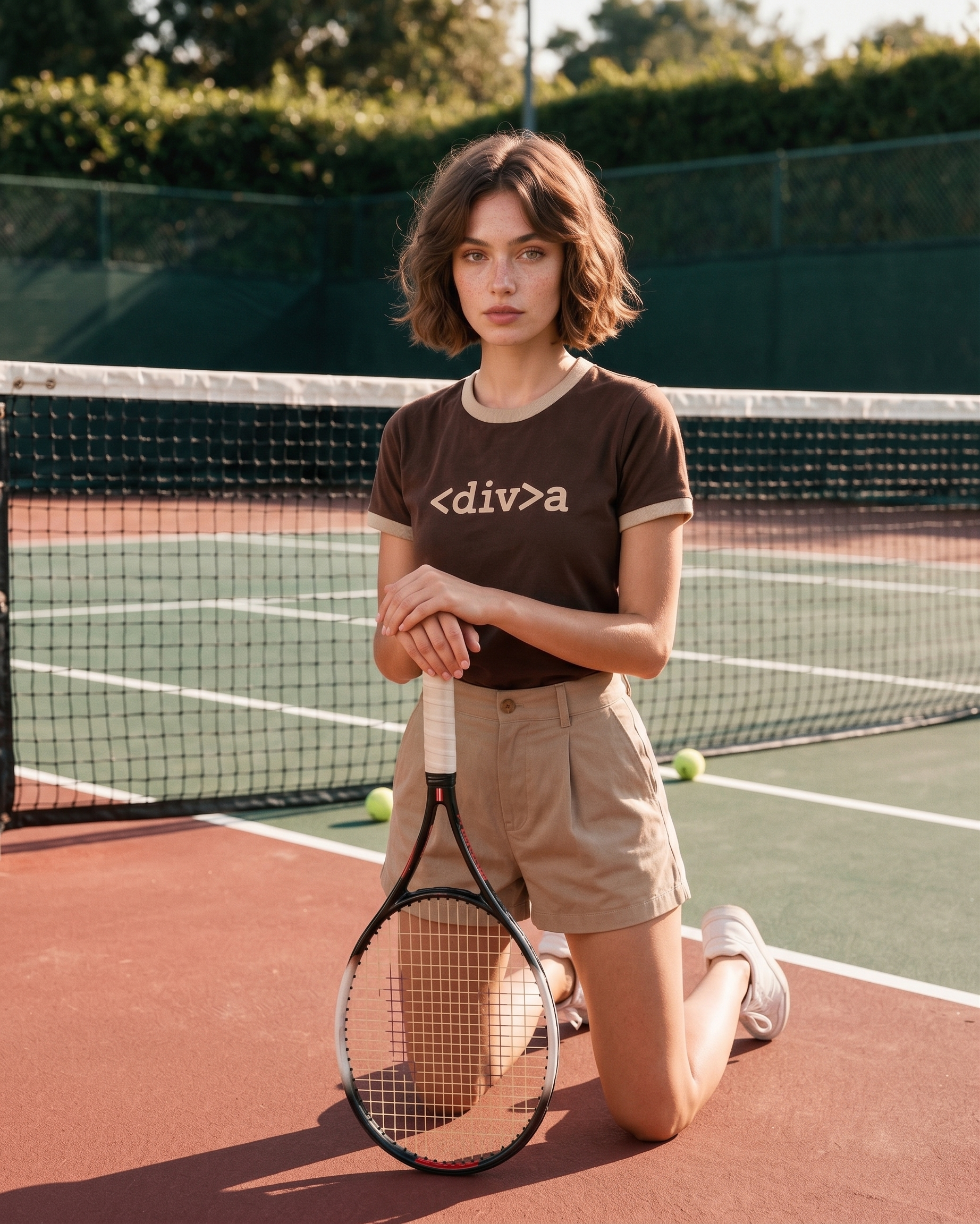 Diva Ringer Baby Tee - Brown x Beiege