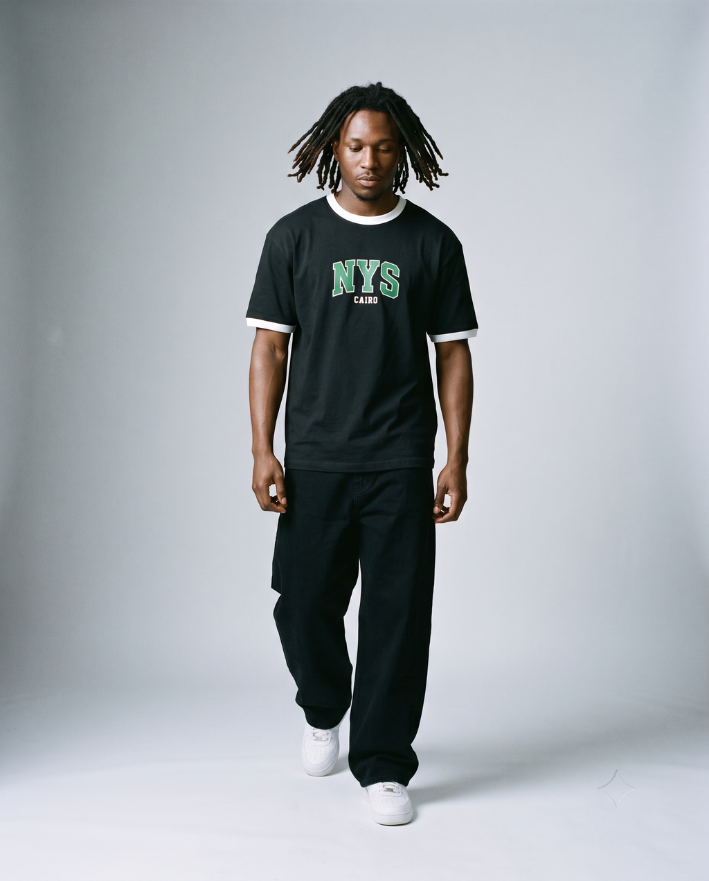 Ringer Tee - Oversized Black & White