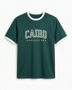 Ringer Tee Green x White