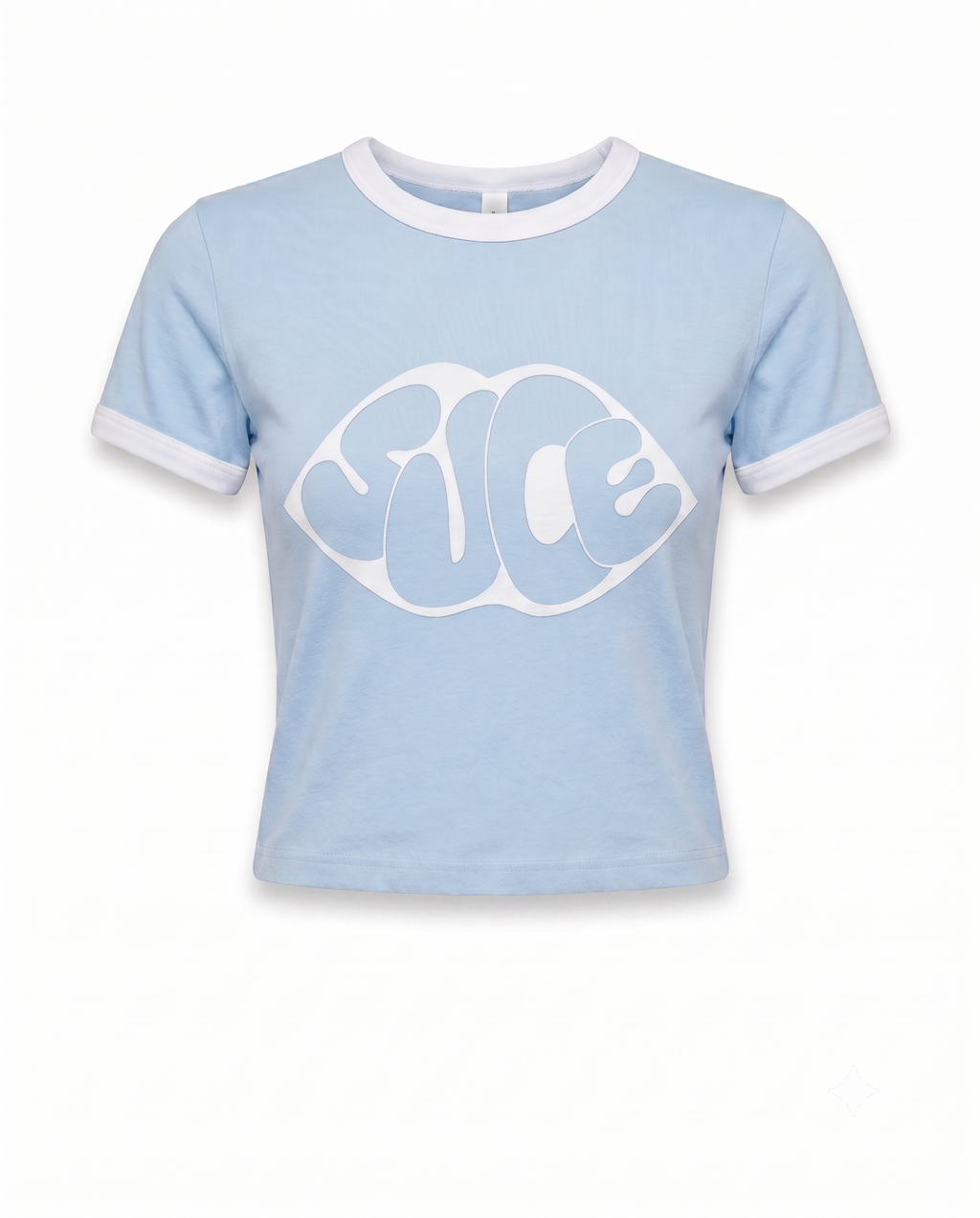 Ringer Baby Tee - Baby Blue x White