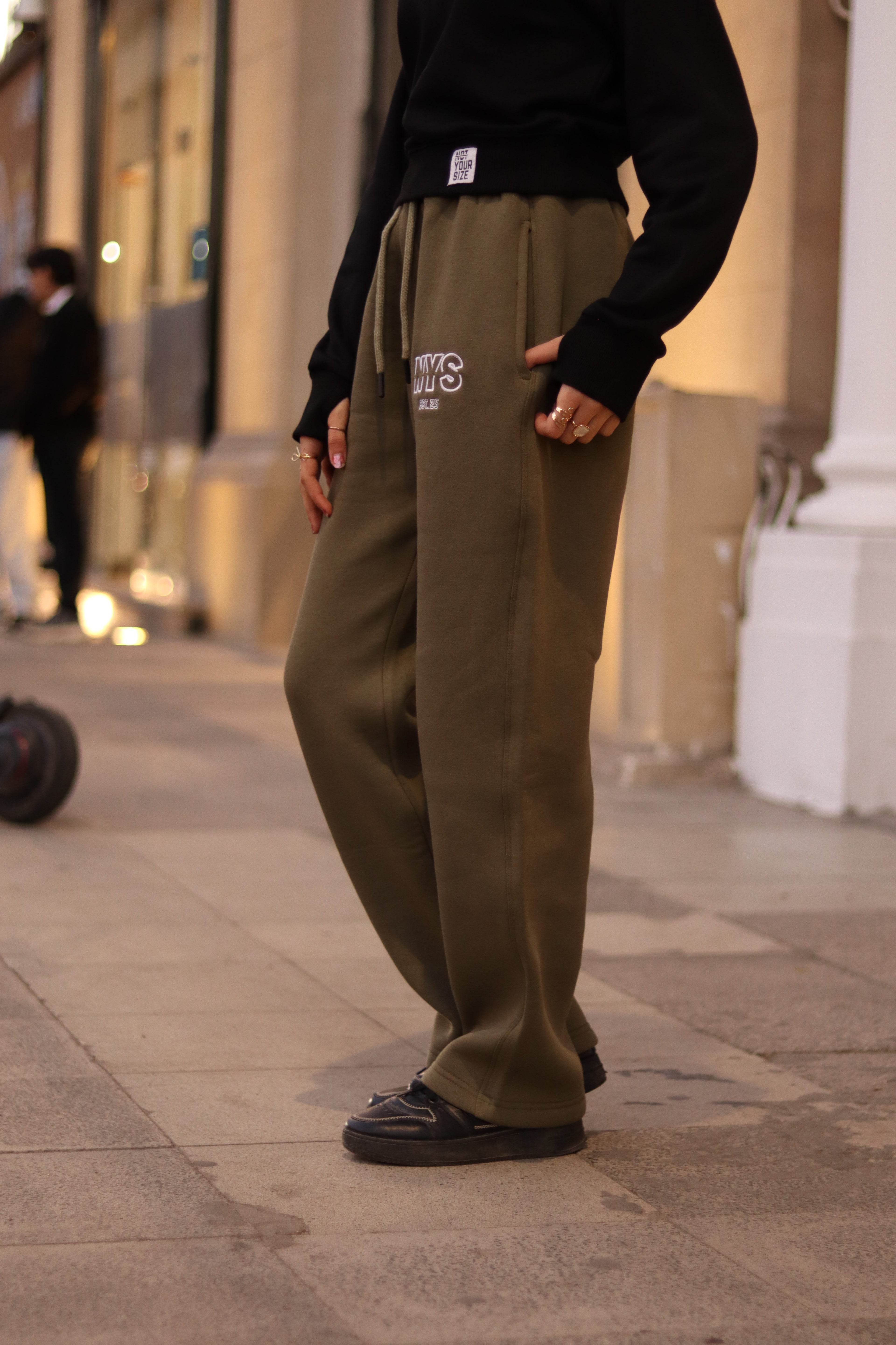 Wide Leg Sweat Pant | Olive Green | Unisex