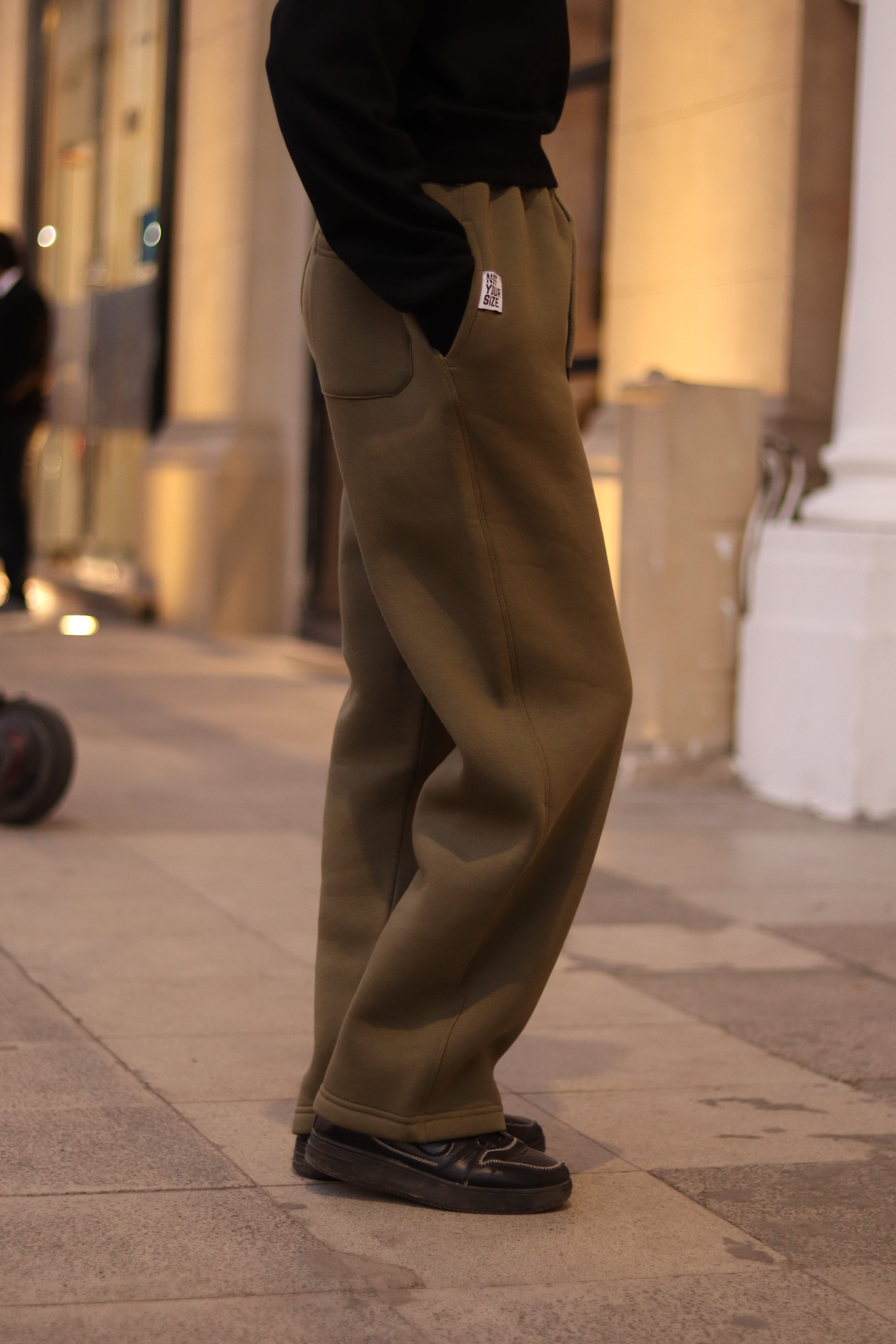 Wide Leg Sweat Pant | Olive Green | Unisex