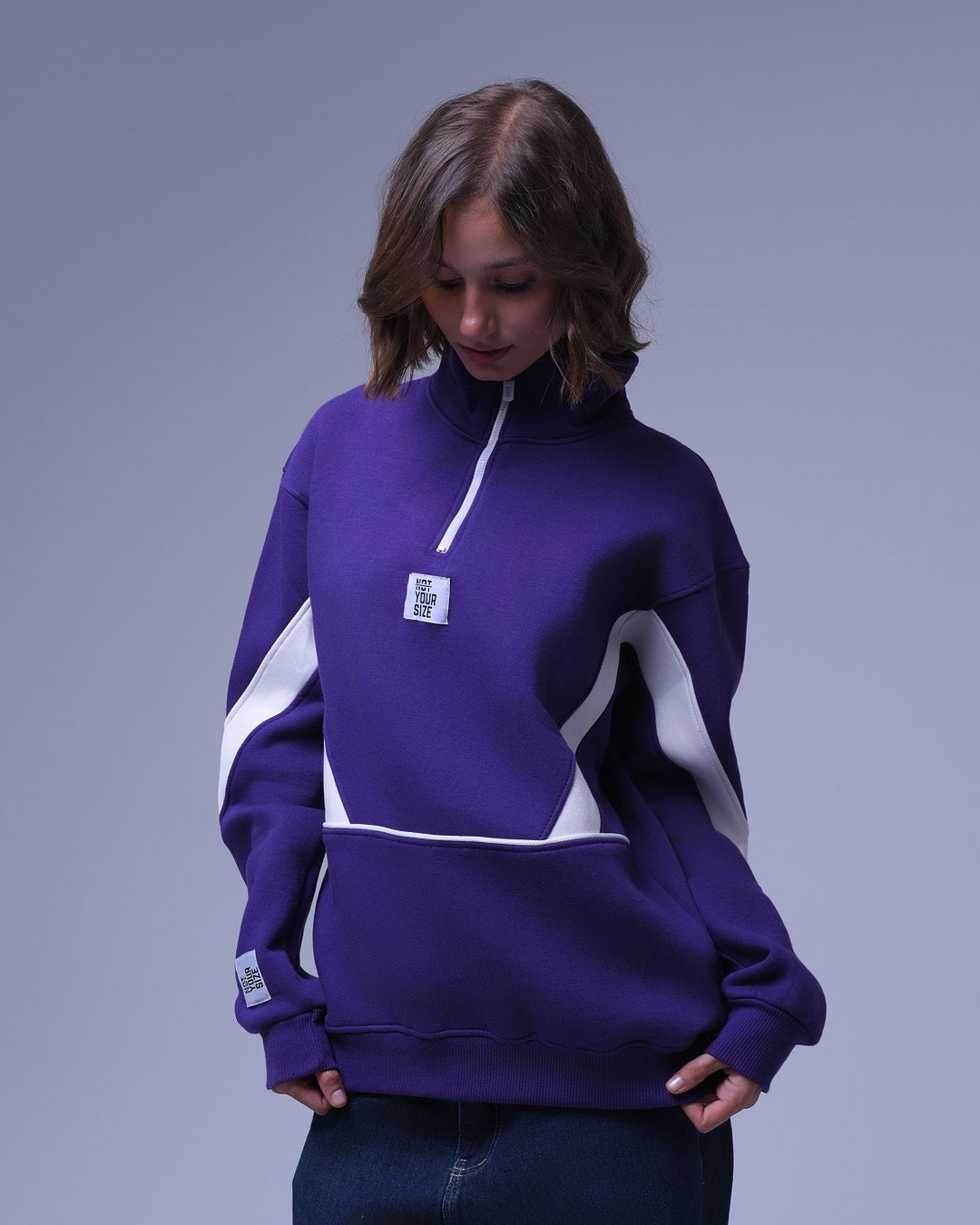 Not Your Size | Half Zip-up Striped Hoodie | For Unisex