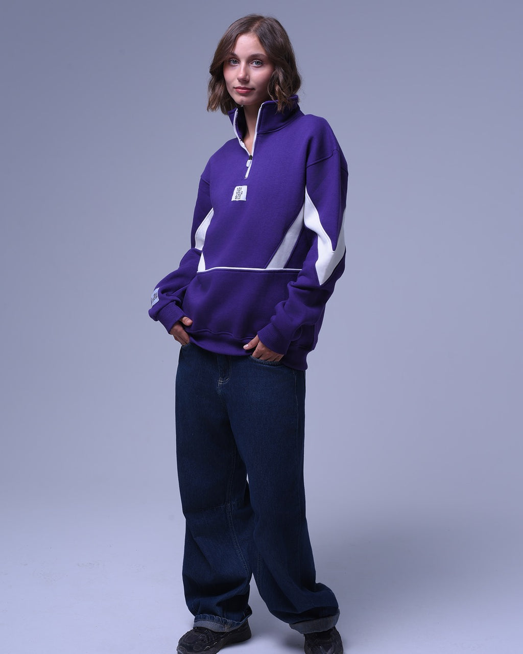 Not Your Size | Half Zip-up Striped Hoodie | For Unisex