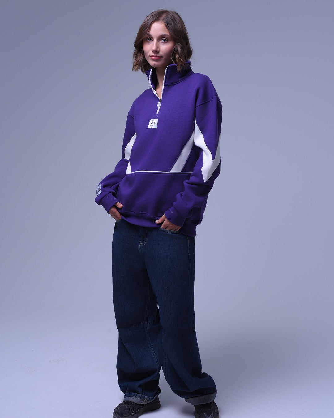 Not Your Size | Half Zip-up Striped Hoodie | For Unisex