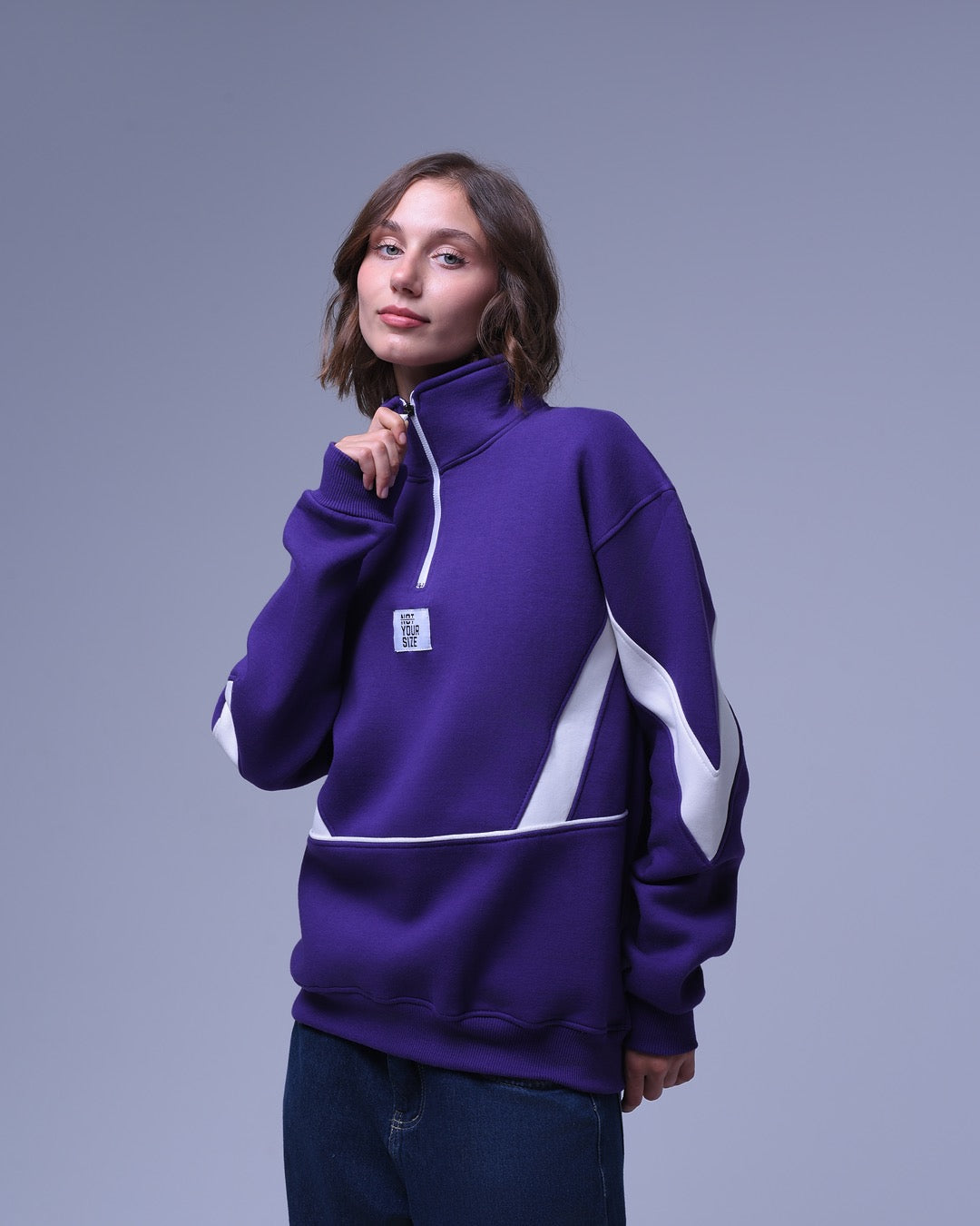 Not Your Size | Half Zip-up Striped Hoodie | For Unisex