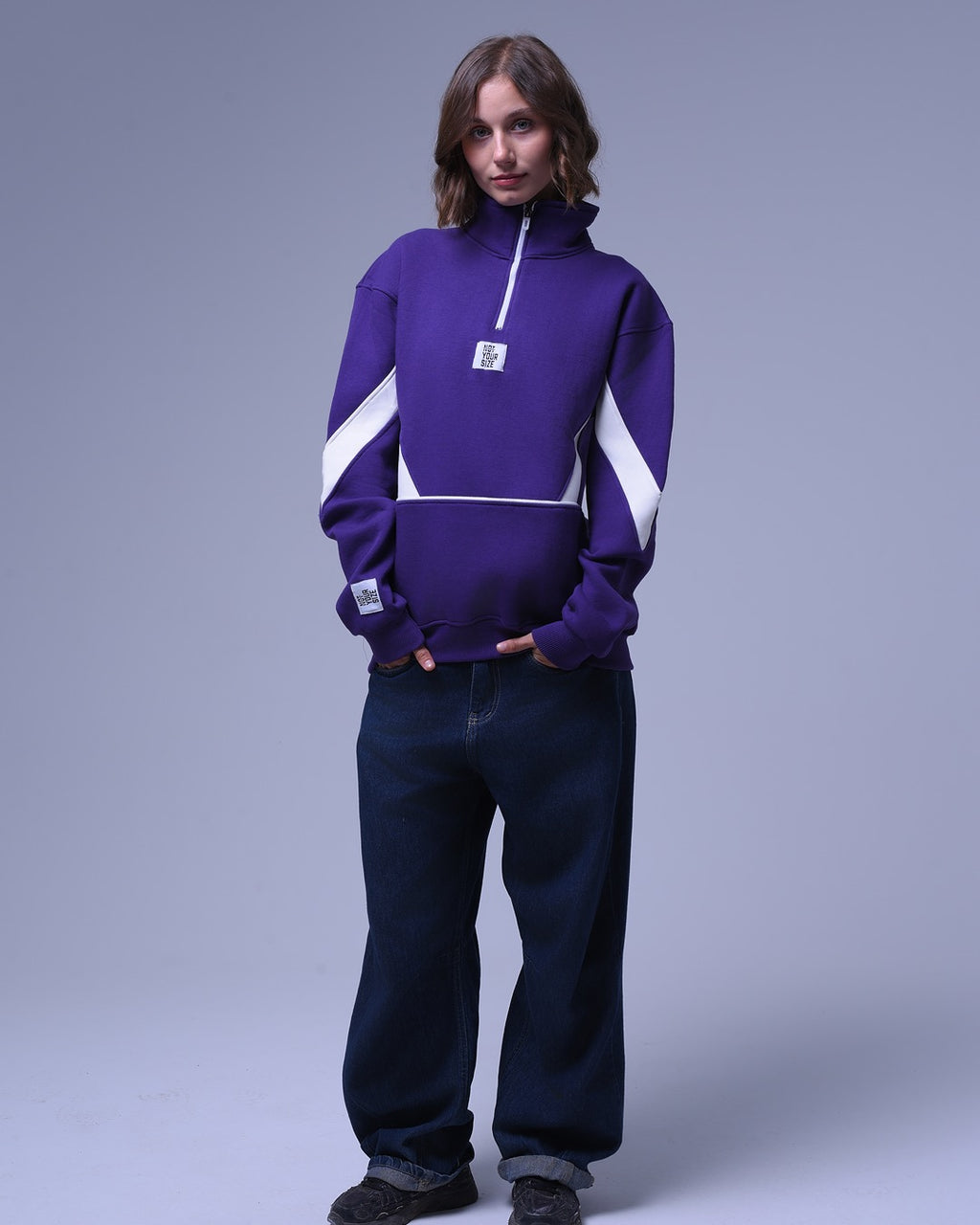 Not Your Size | Half Zip-up Striped Hoodie | For Unisex