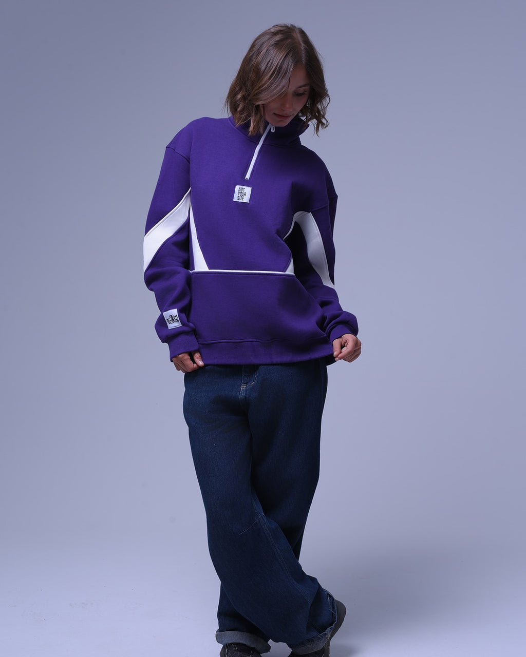 Not Your Size | Half Zip-up Striped Hoodie | For Unisex