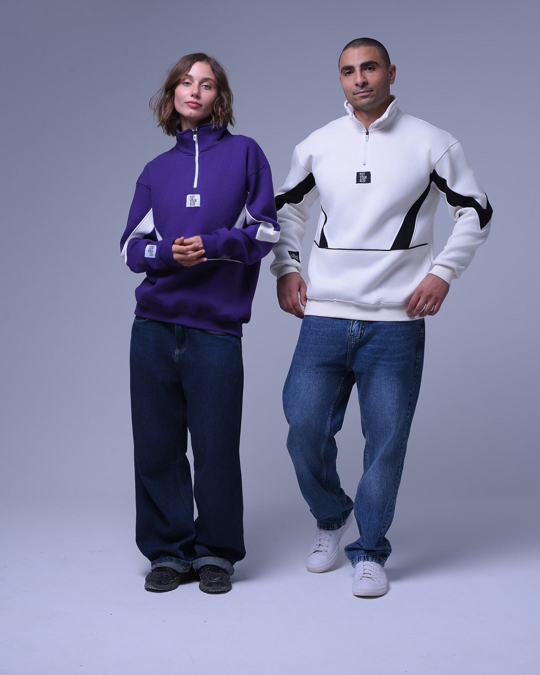 Not Your Size | Half Zip-up Striped Hoodie | For Unisex