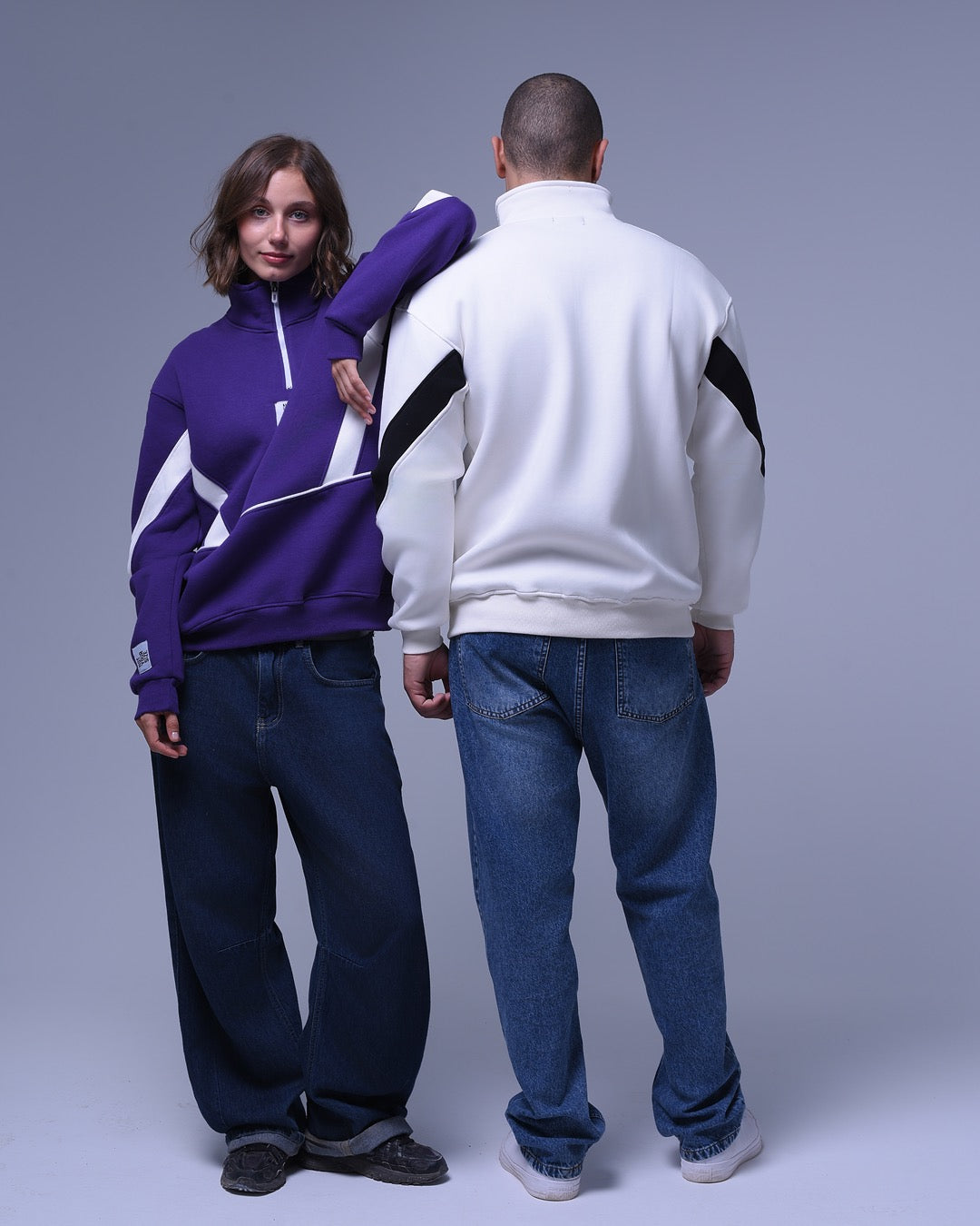 Not Your Size | Half Zip-up Striped Hoodie | For Unisex