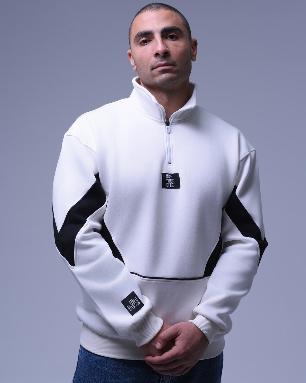 Not Your Size | Half Zip-up Striped Hoodie | For Unisex