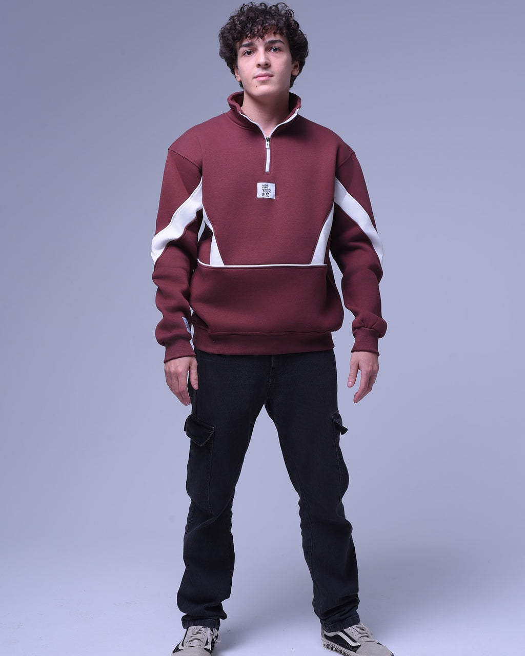 Not Your Size | Half Zip-up Striped Hoodie | For Unisex