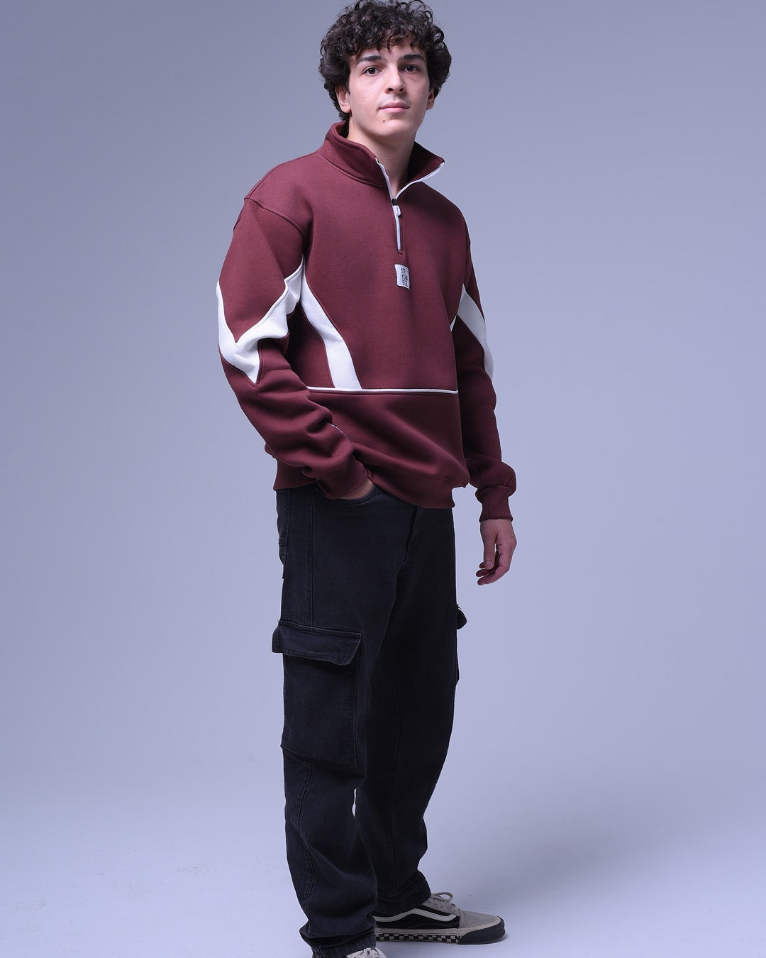 Not Your Size | Half Zip-up Striped Hoodie | For Unisex