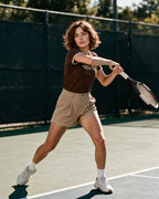 Diva Ringer Baby Tee - Brown x Beiege