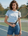 Suce Ringer Baby Tee - Baby Blue x White