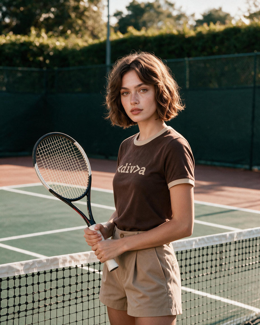Diva Ringer Baby Tee - Brown x Beiege
