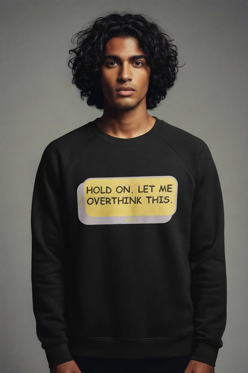 Hold On Black Oversized Crewneck | Unisex