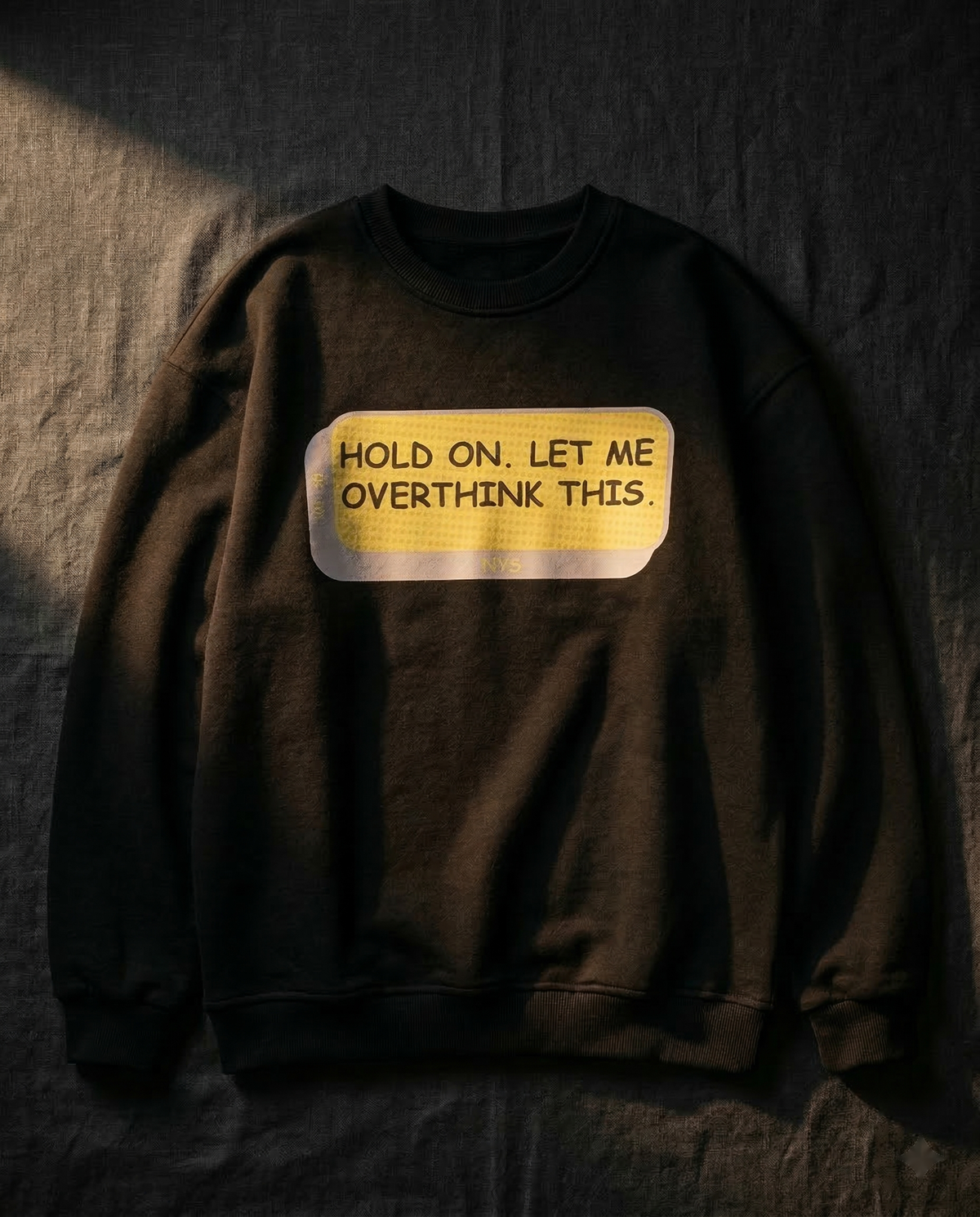 Hold On Black Oversized Crewneck | Unisex